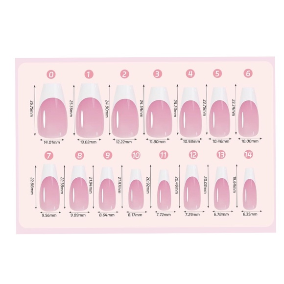150 Pieces French Tip Medium Coffin Press On Nails - Picture 2 of 6